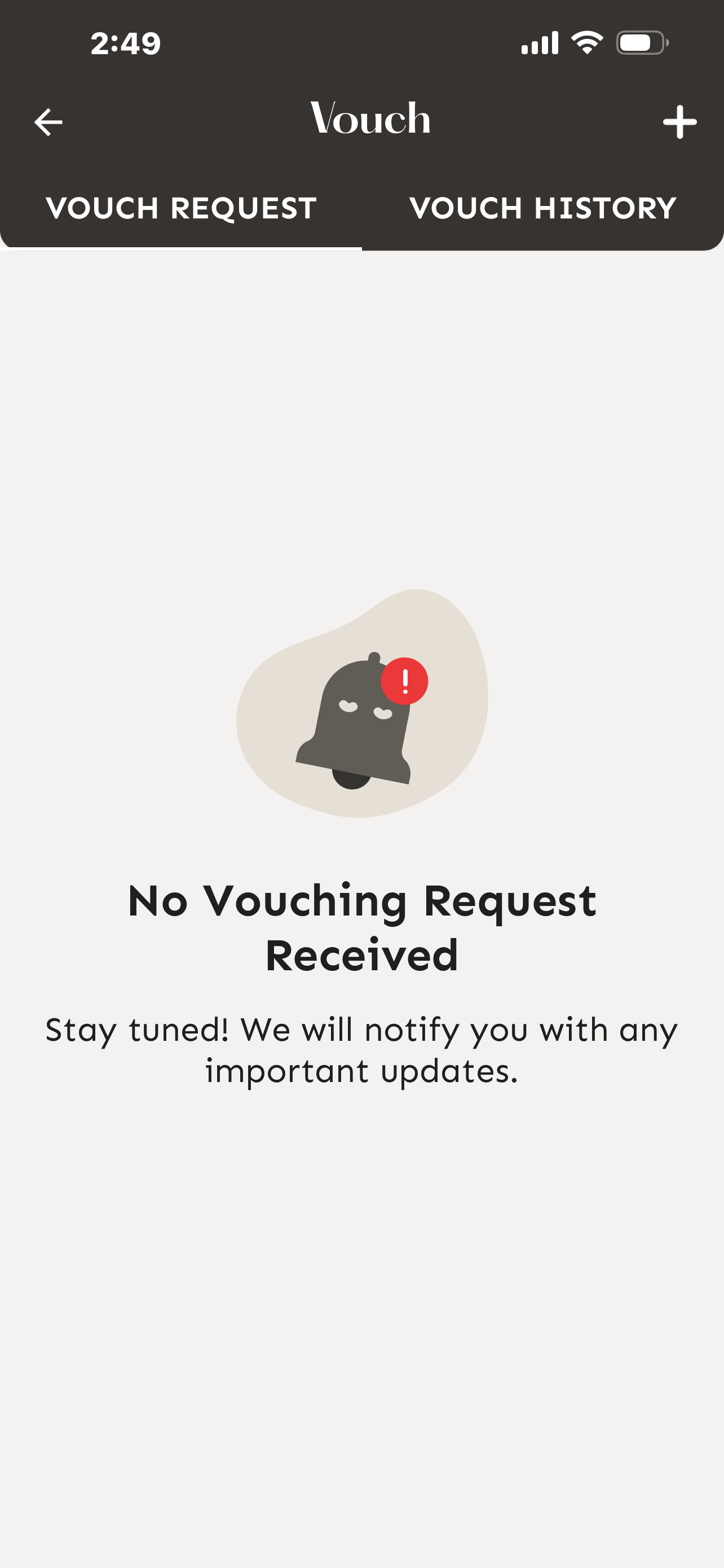 Vouch tab — Requests view