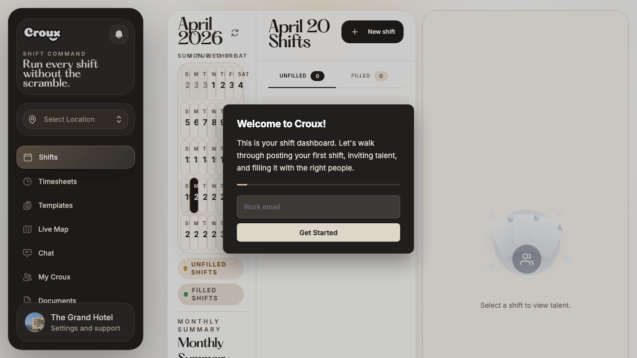Croux business dashboard demo